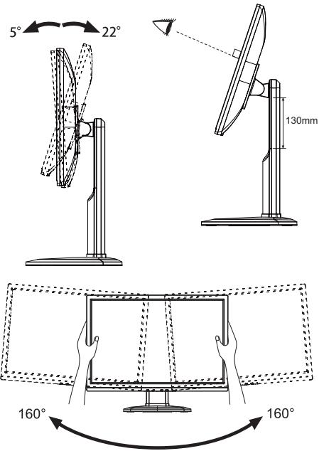 IIYAMA PROLITE B2280WSD - Ajustement de la hauteur et l'angle de VISION : ProLite B2280WSD - 1