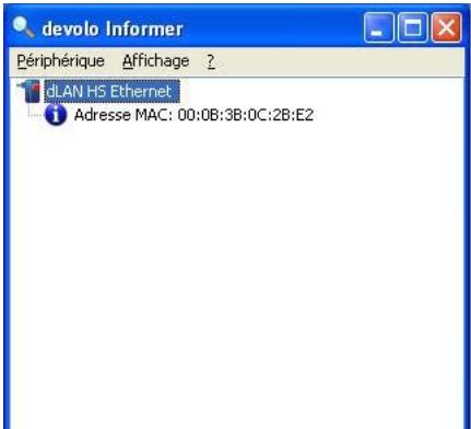 DEVOLO DLAN HS ETHERNET - Vue d'ensemble de dLAN au moyen de l'Informer - 1