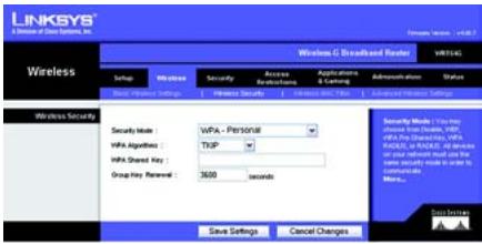 LINKSYS WRT54G - WPA/WPA2 Personal - 1