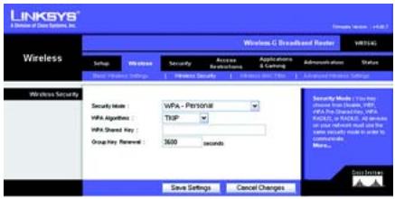 LINKSYS WRT54G - Group Key Renewal - 1