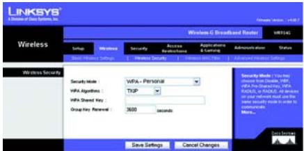 LINKSYS WRT54G - WPA/WPA2 Personal - 1