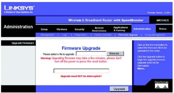 LINKSYS WRT54GS - Appendix C: Upgrading Firmware - 1