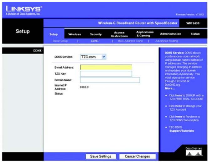 LINKSYS WRT54GS - Service DDNS - 2