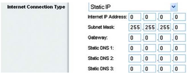 LINKSYS WRT54GS - Internet Connection Type - 3