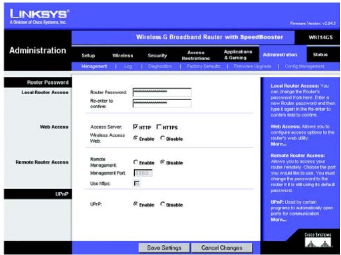 LINKSYS WRT54GS - Die Registerkarte „Administration“ (Verwaltung) - „Log“ (Protokoll) - 1