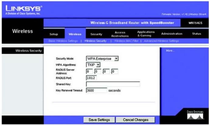 LINKSYS WRT54GS - Het tabblad Wireless (WLAN) - Wireless Security (WLAN-beveiling) - 3