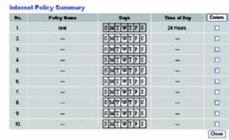LINKSYS WRT54GS - Het tabblad Access Restrictions (Toegangsbeperkingen) - Internet Access (Internettoegang) - 2