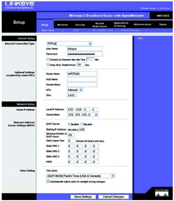 LINKSYS WRT54GS - Internet Connection Type - 1