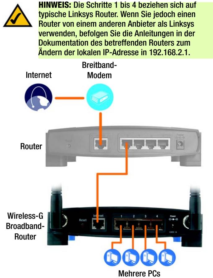 LINKSYS WRT54GS - Hardware-Installation für die Verbindung von Routern - 2