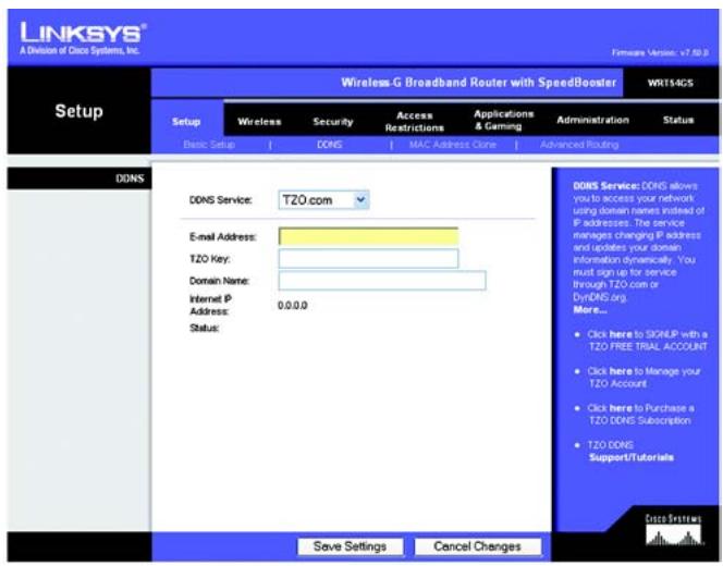 LINKSYS WRT54GS - DDNS Service - 2