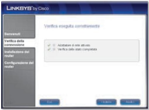LINKSYS® by Cisco Bamenduti Verifica della concessione Instalazione del router Configurazione del router Verifica eseguita correttamente ✓ Acceptare di rere attivo ✓ Verifica dello stato completato Edit Edit View Insert
