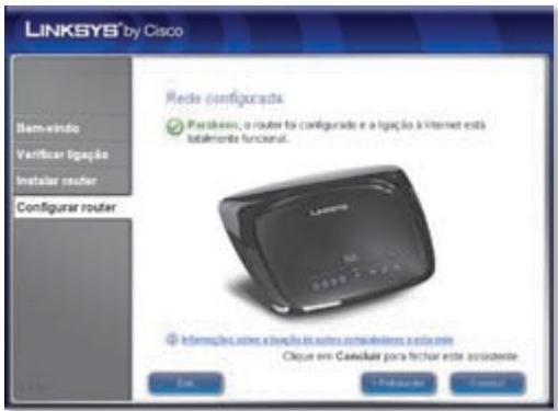 LINKSYS® by Cisco Rem-vindo Verificar lapaçãe Instalar router Configurar router Redo configurada Passivees, o router for configurado e a ligação à Internet está latamente funcional. Lanmina 021-07-2023 Informações entre elapaçães em ### consultadores a via min Clique em Cenckiair para fúcar este assistente End Pre Slovenia Furcia