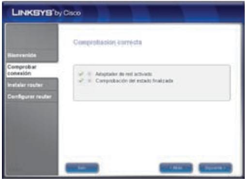 LINKSYS® by Cisco Comprobación correcta ■ Adopter de red activada ■ Comprobación del estado finalizada Sub F Mio Sueira