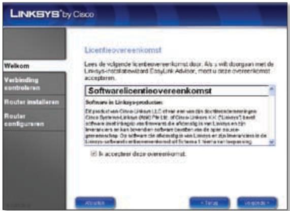 LINKSYS WRT610N - Selecteer Ik ga akkoord met deze overeenkomst. Klik op Volgende. - 1