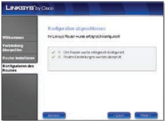 LINKSYS WRT610N - Klicken Sie dann im Fenster Konfiguration abgeschlossen auf Weiter. - 1