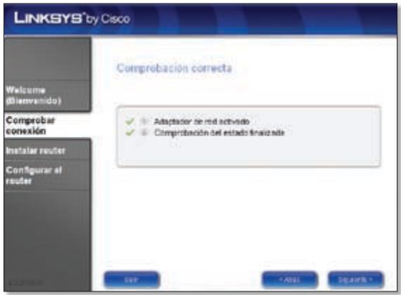LINKSYS WRT610N - El asistente de configuración de Easy Link Advisor (LELA) de Linksys comprobará sus conexiones. Haga clic en Siguiente. - 1