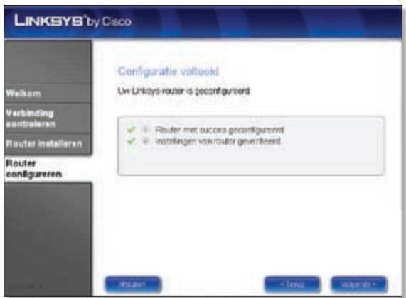 LINKSYS WRT610N - Volg de instructies tot het scherm Configuratie voltooid wordt weergegeven. Klik op Volgende. - 1