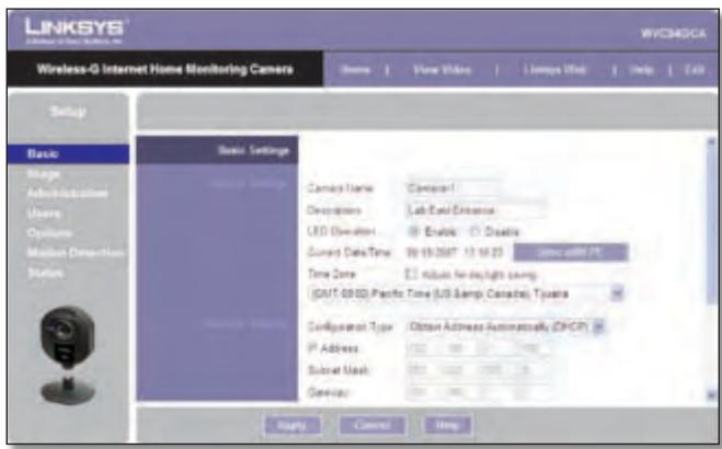 LINKSYS WVC54GCA - Setup > Basic - 1