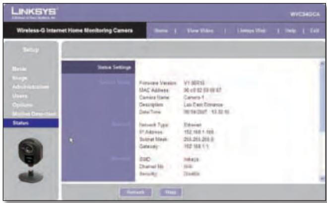 LINKSYS WVC54GCA - Einrichtung > Status - 1