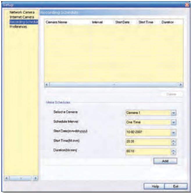 LINKSYS WVC54GCA - Setup > Recording Schedule - 1