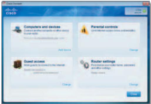 Cisco Data Browser Computers and devices Connect further to complete or after design by your website. Please call to the client at www.cisco.com. Add tools Parental controls Limit external access times and settings Change Guest access Allow goods to connect to the Internet Connect to network to the Internet Change Router settings Pre-treatment with local home, packets and other settings Change Close