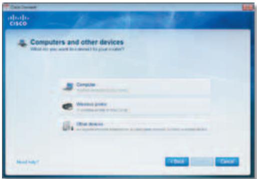 Cisco CISCO Computers and other devices What do you want to be desired for your device? Computer Windows ports Other devices + Back Cancel