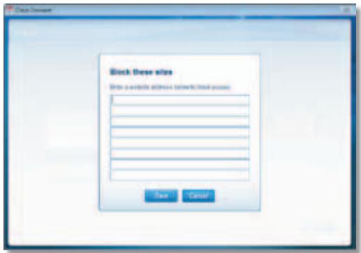 Block these sites Enter a website address towards block access Save Cancel