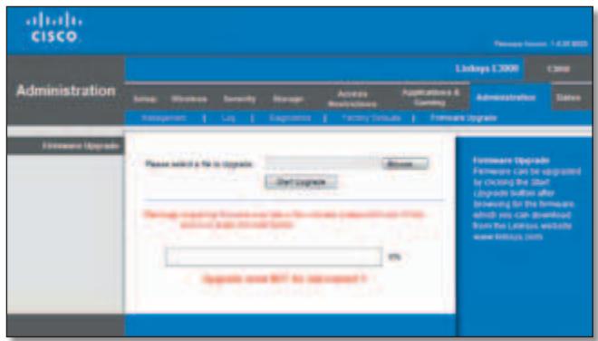 LINKSYS E3000 - Administration > Firmware Upgrade - 1