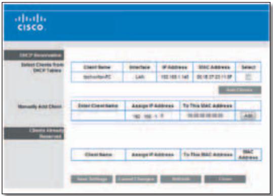 LINKSYS E3000 - DHCP Reservation - 1