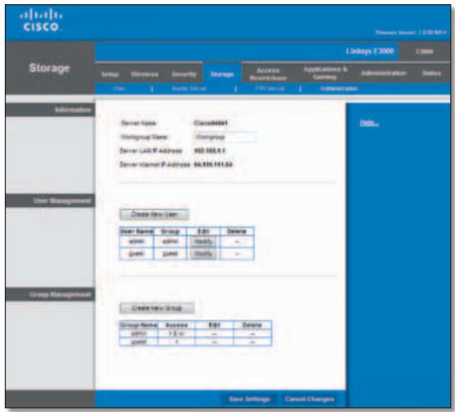 LINKSYS E3000 - Create a User Account - 1