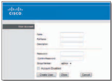 LINKSYS E3000 - Create a User Account - 2