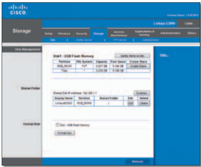 LINKSYS E3000 - Create a Shared Folder - 1