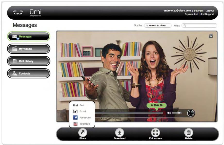 LINKSYS UMI - Share a video from your message list - 1