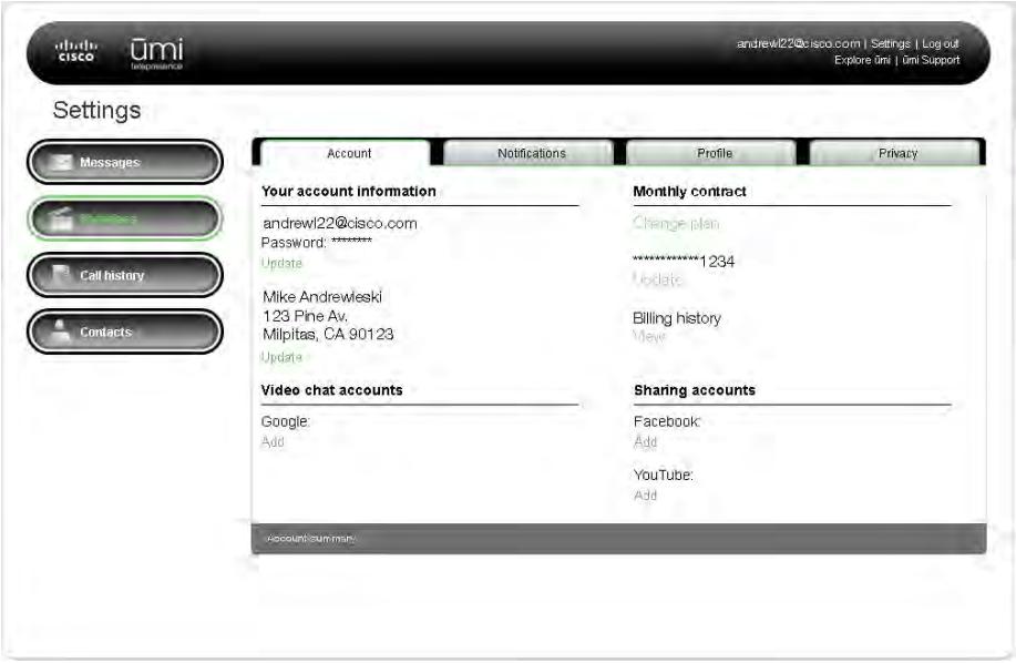 LINKSYS UMI - Edit your account information - 1