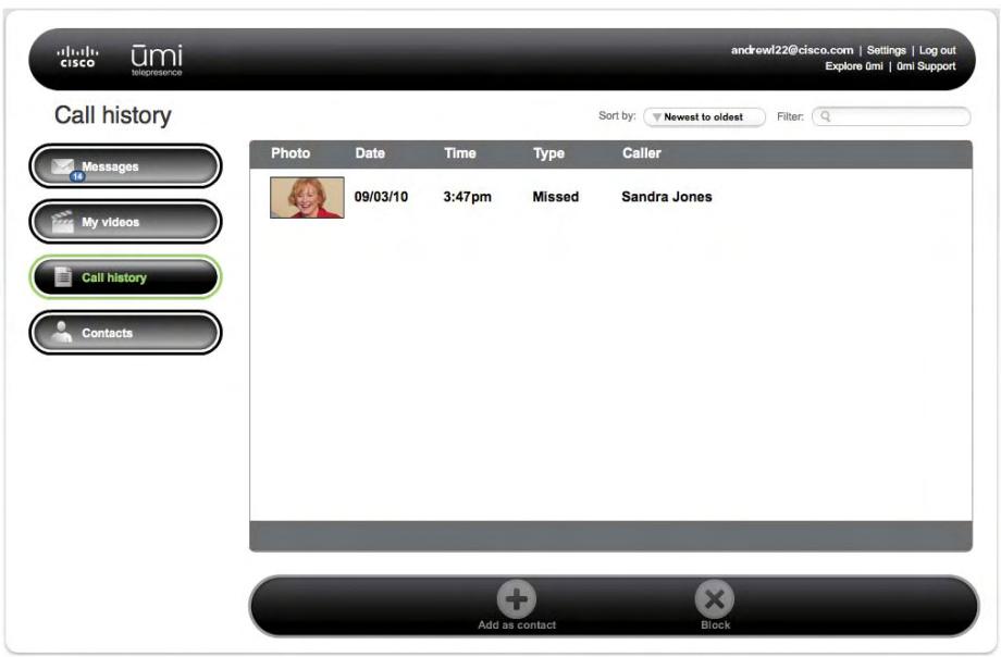 LINKSYS UMI - View your umi calls - 1