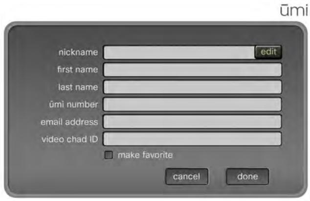LINKSYS UMI - Create a new contact - 2