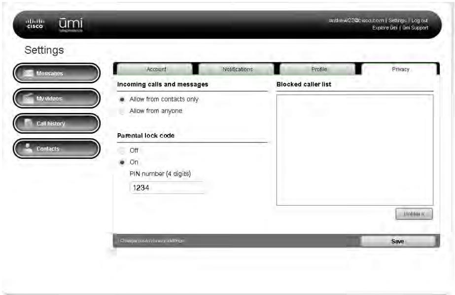 LINKSYS UMI - Turn parental lock code on/off - 1