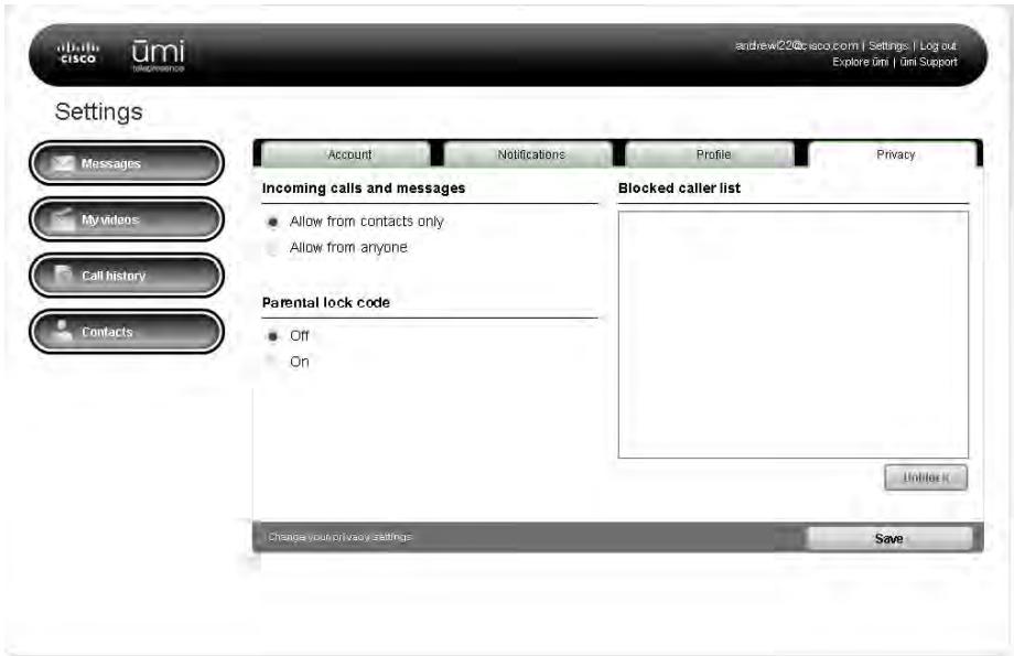 LINKSYS UMI - Set permissions for incoming ümi calls - 1