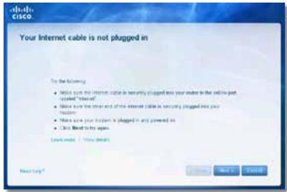 LINKSYS E900 - Повимлень Your Internet cable is not plugged in (Intergent-kaбель не пidкlioуно) - 1
