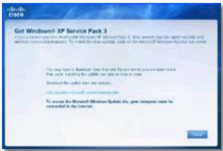 LINKSYS EA3500 - Message Get Windows XP Service Pack 3 (Obtenir Windows XP Service Pack 3) - 1