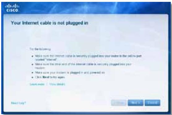 LINKSYS EA3500 - Thòng bóa Your Internet cable is not plugged in (Chūa*cám cap Internet) - 1