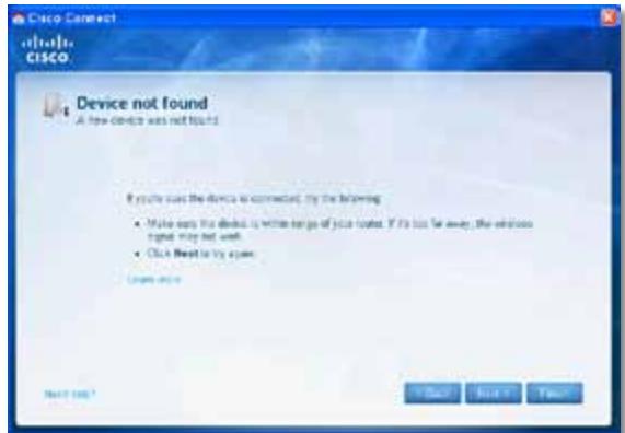 LINKSYS EA3500 - Message Device not found (Périphrérique introuvable) - 1