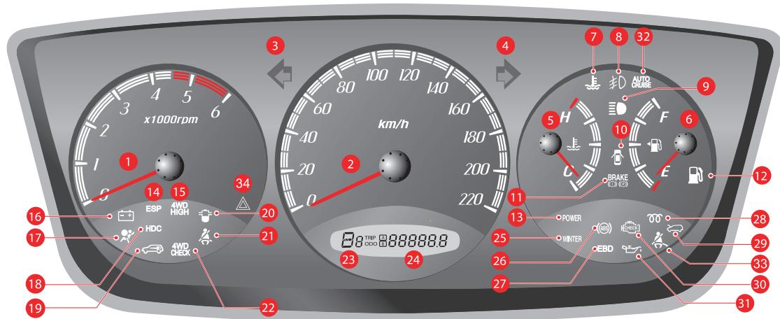 SSANGYONG ACTYON - PANNEAU D'INSTRUMENTS - 1