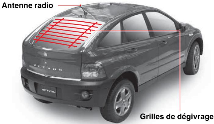 SSANGYONG ACTYON SPORTS - DEGIVREUR ARRIERE ET ANTENNE - 1