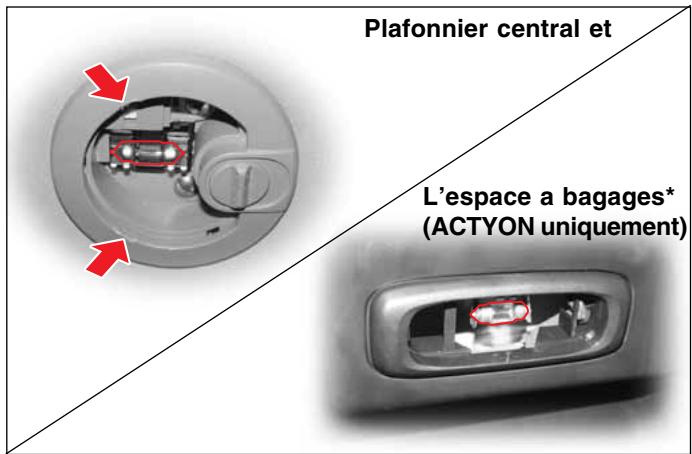 SSANGYONG ACTYON SPORTS - PLAFONNIER CENTRAL ET LAMPE DE L'ESPACE A BAGAGES - 1