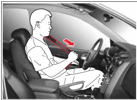 SSANGYONG ACTYON SPORTS - COMMENT BOUCLER LA CEINTURE DE SECURITE A TROIS POINTS - 1