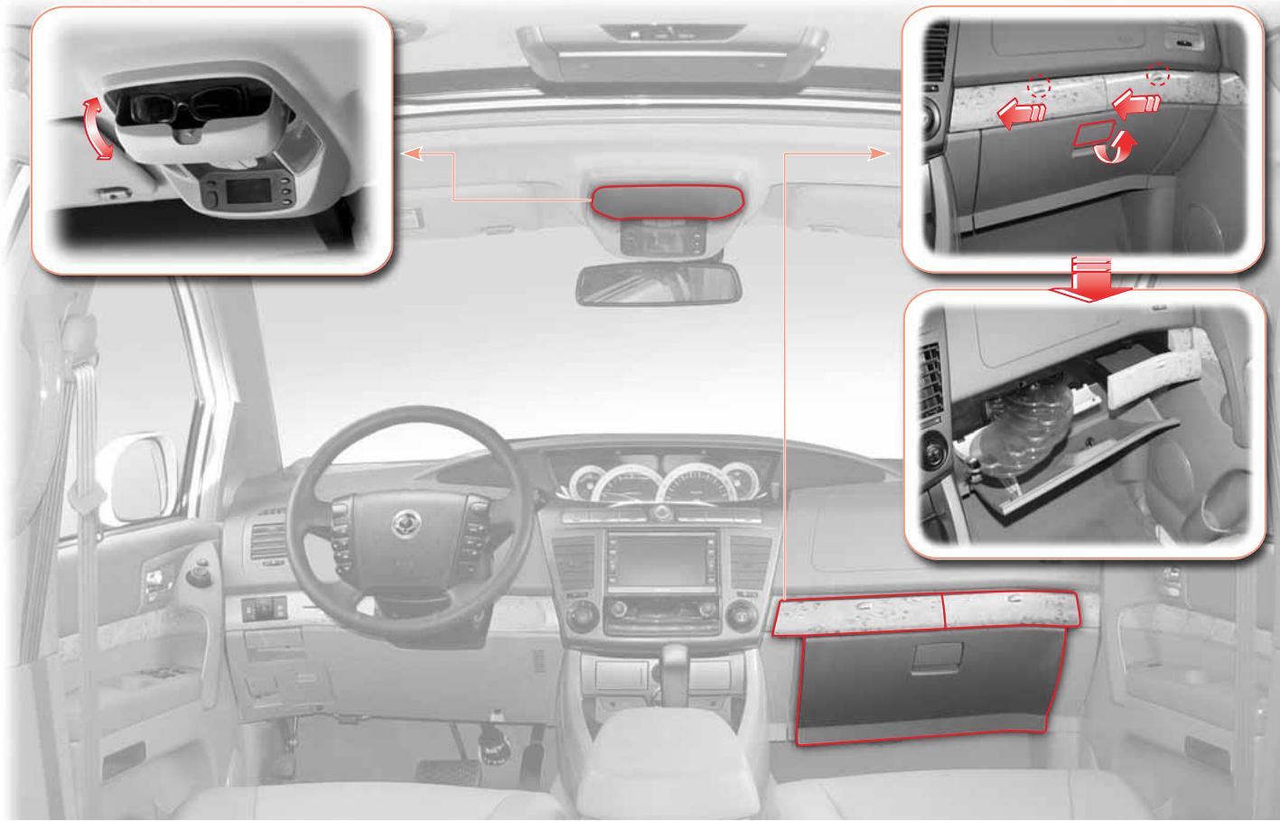 SSANGYONG RODIUS-STAVIC - CASIERS DE RANGEMENT AVANT - 1