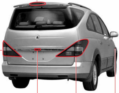 SSANGYONG RODIUS-STAVIC - EMPLACEMENT DES LAMPES EXTERIEURES - 2