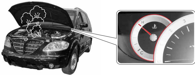 SSANGYONG RODIUS-STAVIC - EN CAS DE SURCHAUFFE DU MOTEUR - 1