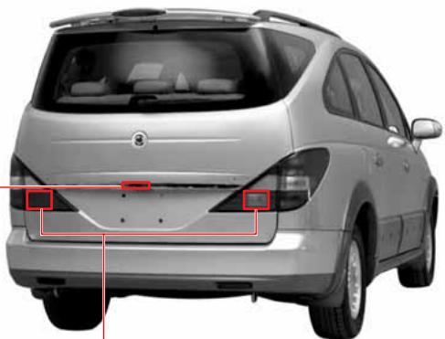 SSANGYONG RODIUS-STAVIC - FEU ANTIBROULLARD ARRIERE*, FEU DE RECUL, LAMPE DE PLAQUE MINERALOGIQUE - 1